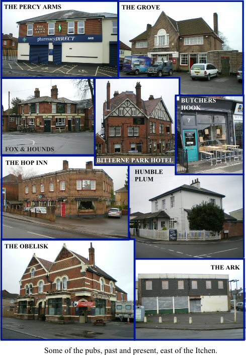 Montage of pubs past & present east of the Itchen